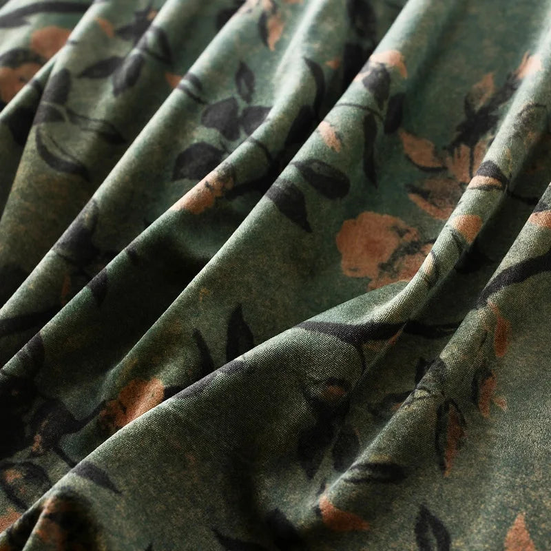 printed velvet half skirt