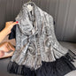 Pashmina Shawl Lady Wrap Warm Winter Scarves Design Print Female Foulard Cotton Stoles Scarf 2023