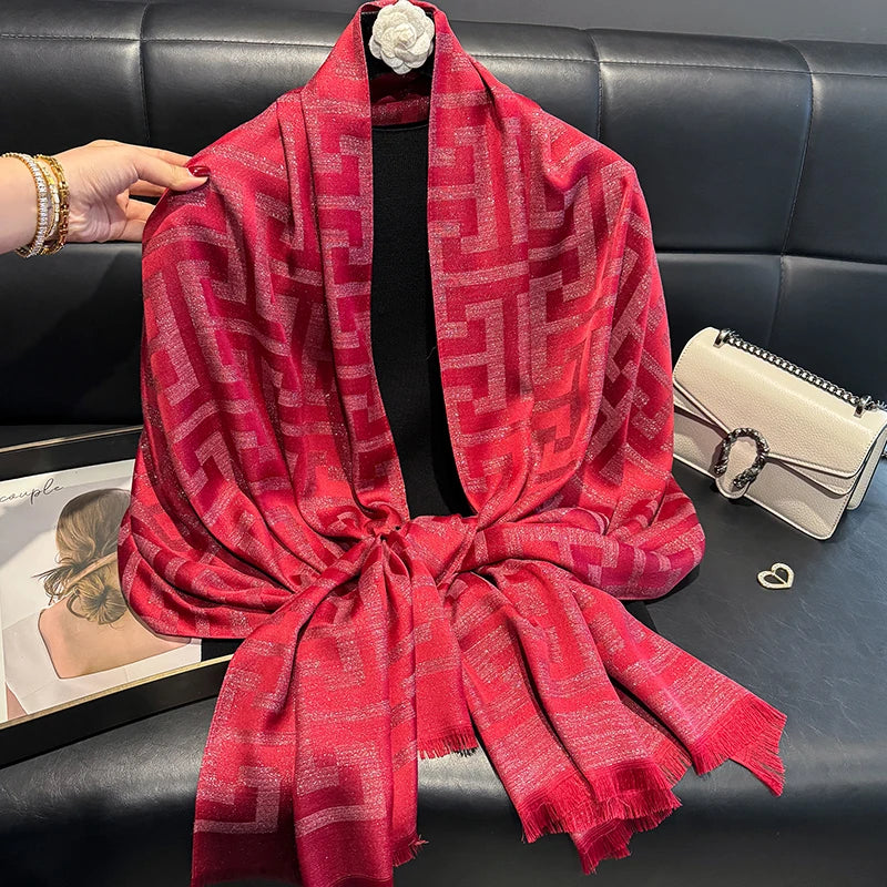 Scarf Fashion Geometry Print Scarves For Ladies Shawls And Wraps Pashmina