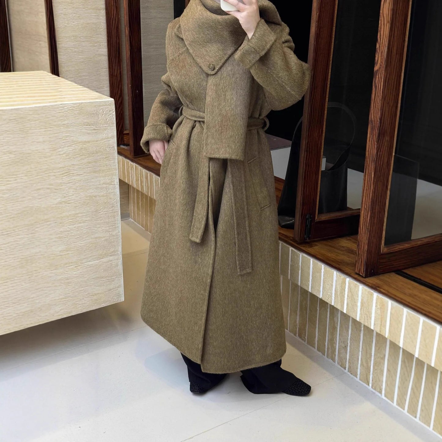 Winter New Solid Color Scarf coat