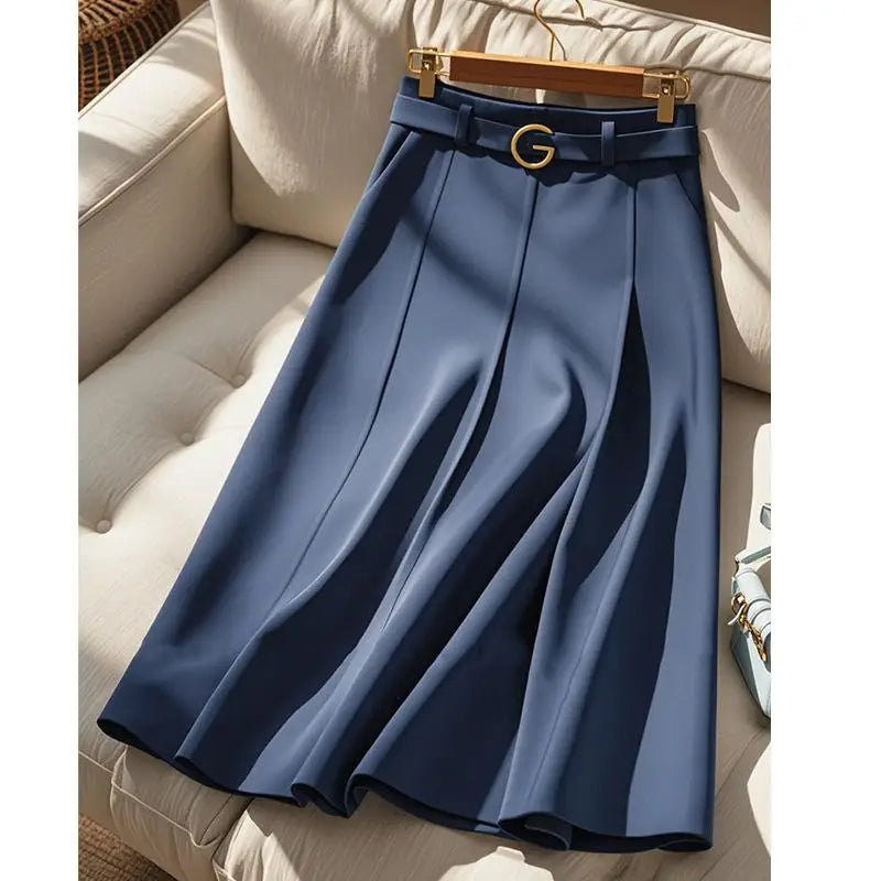 Navy Mid-length Skirts