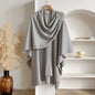Women Poncho Winter Warm Solid Color Shawl Double Sided Designer Blanket Luxury Scarf Female Cloak Cashmere Pashmina Cape Stole