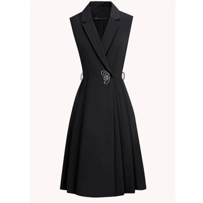 Long Slim Blazer Vest Ladies Sleeveless High Coat