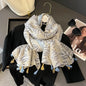 Viscose Cotton Scarf Aztec Paisley Floral Shawl Wraps Lady Thin Scarves Fashion Tassel
