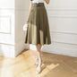 High Waist Casual Mid Length Patchwork Skirt
