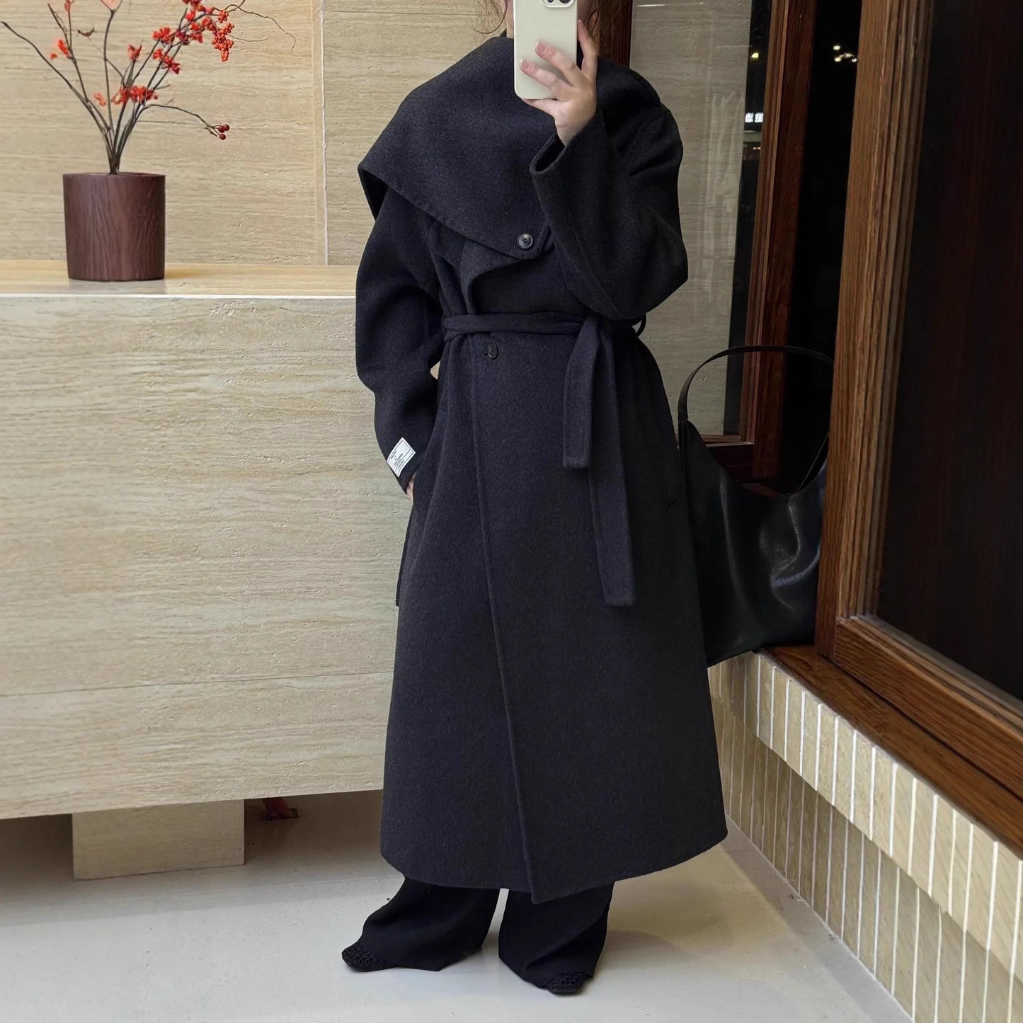 Winter New Solid Color Scarf coat
