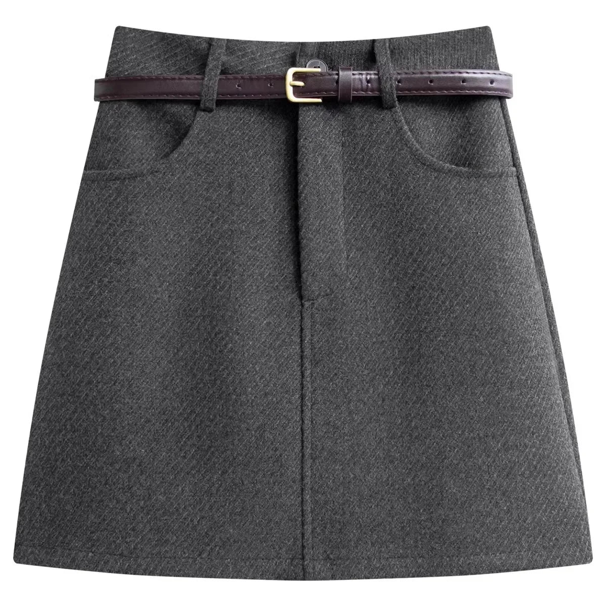 Wool Line Mini Skirt