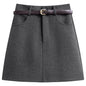 Wool Line Mini Skirt
