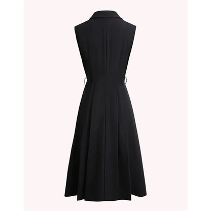 Long Slim Blazer Vest Ladies Sleeveless High Coat